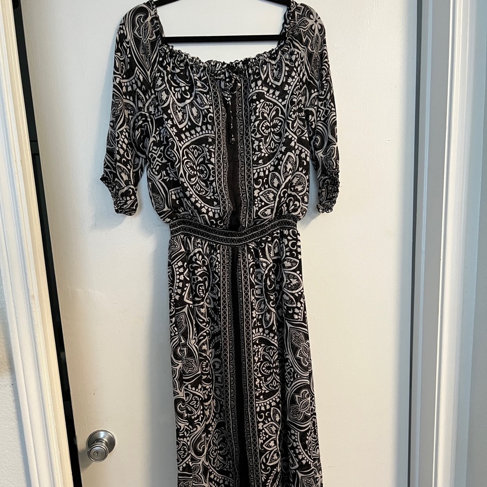 Black and white maxi dress
